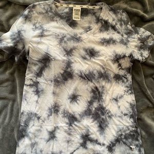 Pink Tye Dye V Neck T Shirt